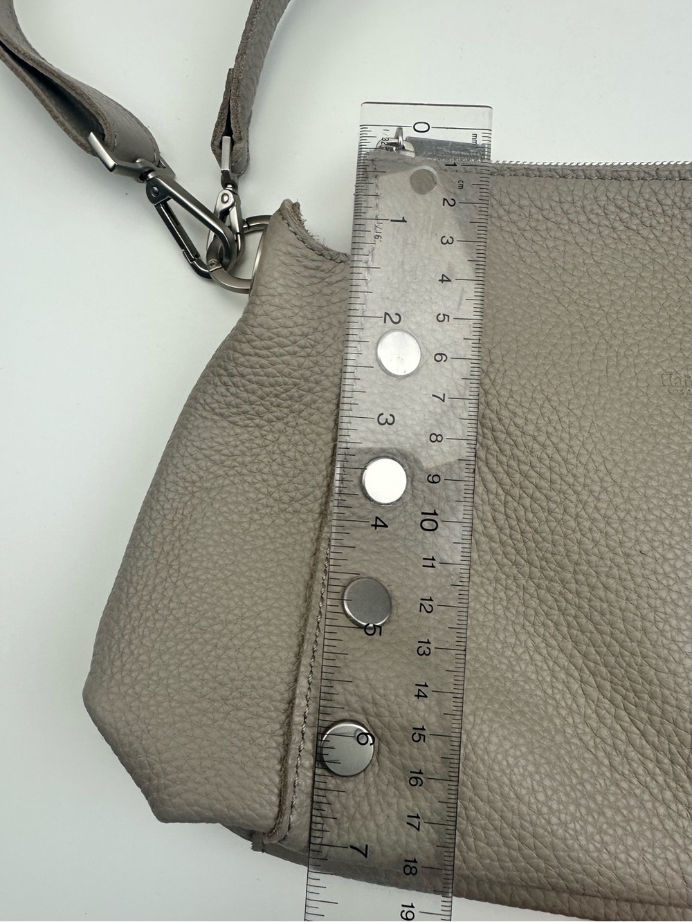 Hammitt Bryant Medium Pewter Pebble Leather Shoulder Bag Brushed Silver Hardware - Picture 7 of 12